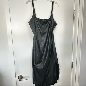 Wild Fable Black Faux Leather Slip Dress Size XXL